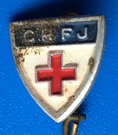 Insigne OBSOLETE CROIX ROUGE FRANCAISE JEUNESSE 39-45 WWII-☛OLD BADGE RED CROSS Lot Militaria -☛ - Equipement