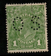 Australia SG O85  1924 King George V Perforated OS, 1d Sage-green LM Wtmk,Used - Oficiales