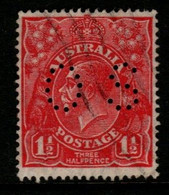 Australia SG O90  1926 King George V Perforated OS, 1.5d Scarlet,small Multipe Wtmk,Used - Oficiales