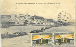 Cp CONFLANS STE HONORINE - Vue Générale Prise Du Pont (timbres Exposition Internationale Des Arts Décoratifs Modernes) - Conflans Saint Honorine