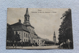 Tilsit, Deutsche Strasse Mit Rathaus U. Kirche, Allemagne - Non Classés