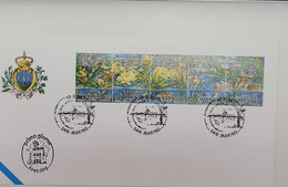 A) 1995, SAN MARINO, EUROPEAN YEAR FOR THE CONSERVATION OF NATURE, FLORA AND FAUNA OF THE PANTANOS, FDC, XF - Brieven En Documenten