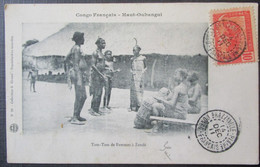 Congo Tam Tam Femmes Zande Haut Oubangui    Cpa Timbrée Congo Français 1911 - Congo Francés