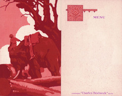 SUPERBE MENU ART DECO CHAMPAGNE CHARLES HEIDSIECK  " ANCHOR - 2 SCANS - Menú