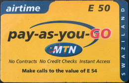 SWAZILAND  -  MTN - Airtime  -  Pay-as-you-go -  E 50 - Swaziland