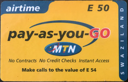 SWAZILAND  -  MTN - Airtime  -  Pay-as-you-go -  E 50 - Swasiland