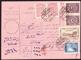1926 Post Paketadresse Mit Türkischer Frankatur Gestempelt Smyrne. Marken Mit Schnitt Entwertung. - Lettres & Documents