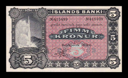 Islandia Iceland 5 Kronur 1920 Pick 15r Sign 2 SC UNC - Iceland