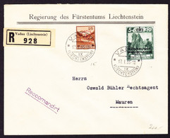 1935 R-Brief Aus Vaduz Mit Dienstmarke 5 Rp Und 25 Rp. Nach Mauren Gelaufen. - Service