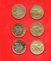 UK , 1971-1990 , Small Lot Of Six Fine Used Coins 1 New Pence,   Bronze, KM915, C2300a - 2 Pence & 2 New Pence