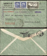 Brasil - Yv.180(2) +264 - 1934 - Rio A Londres "Vía Condor - Lufthansa 16/7/34" + Marca Circular Negra De Zeppelin - Luftpost (private Gesellschaften)