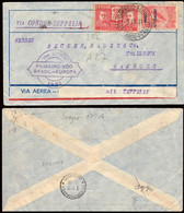 Brasil - Yv. 227+A27 - 1931 - "Correo Aereo S. Tarde 3/9/31 - Pernam" A Hamburgo + Marcas "Graf Zeppelin..." - Luchtpost (private Maatschappijen)