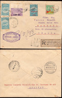 Brasil - Yv A26,A19(2)... - 1931 - Certificada "Pelotas 24/9/31" A Italia - Marca "Serviço Aereo Zeppelin - Condor..." - Airmail (Private Companies)