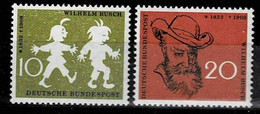 Bund 1958,Michel# 281 - 282 ** Wilhelm Busch - Unused Stamps