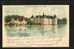 Lithographie Glücksburg, Panoramablick Zum Schloss, Halt Gegen Das Licht: Vollmond - Gluecksburg