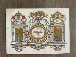 'A L' AIGLE D'OR  Restaurant - Rue De La Fourche 1861 - Lith. CARBOTE - R. Terre Neuve, 91 (Bruxelles) - 15,3 X 21,2 Cm. - Porcelana