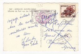 Monaco Pour Bordeaux Gironde Musée Océanographique N'Habite Pas à L'Adresse Indiquée - Lettres & Documents