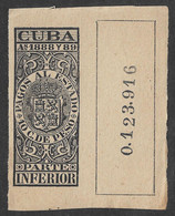 1888-1889 CUBA Pagos Al Estado Revenue Unused Stamp - Cuba (1874-1898)
