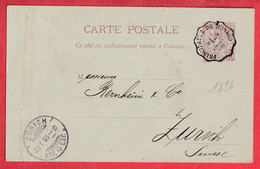 ENTIER MONACO CAD PRINCIPAUTE DE MONACO 1896 POUR ZURICH SUISSE - Covers & Documents