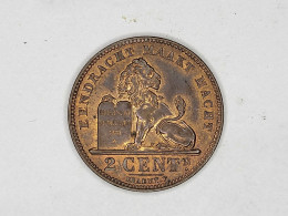 MONNAIE COIN BELGIQUE BELGIE 2 CENTIMES LEOPOLD II 1905 LEGENDE FLAMANDE SUP BRILLANT DE FRAPPE - 2 Cent