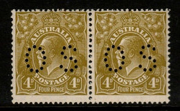 Australia SG O108  1929 King George V Perforated OS, 4d Yellow-orange,SM Wtmk,perf 13.5 X 12.5 Die II Mint Never Hinged - Servizio