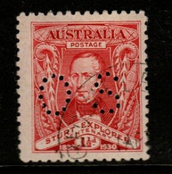 Australia SG O121  1930  Sturt Exploration 1.5 Scarlet, Perforated OS ,Used - Officials