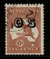 Australia SG O127  1933 6d Chestnut Kangaroo, Overprinted OS ,Used - Dienstmarken