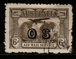 Australia SG O139a  1931 Kingsford Smith Flightt, 6d Sepia  Overprinted OS ,Used, - Dienstmarken