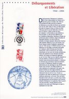 " DEBARQUEMENTS ET LIBERATION " Sur Document Philatélique Officiel De 2004  N° YT 3675. DPO - Militaria