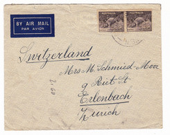 Lettre Australie Sydney New South Wales 1936 Ornithorynque Platypus Zurich Switzerland - Covers & Documents