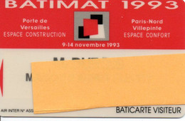BATIMAT 93 Carte Salon  Magnétique  Card Karte TBE (salon 20) - Ausstellungskarten