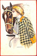 Lib7709 - VINTAGE Artis Signed POSTCARD - Glamour : NANNI  1917   Horse - Nanni
