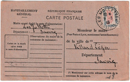 1946 - LIBERATION - RAVITAILLEMENT GENERAL - CARTE Avec TIMBRE De SERVICE De LES MOLETTES (SAVOIE) ! - WW II