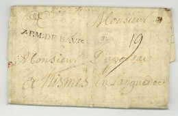 ARM: DE BAVIERE 1743 Haidenkofen Wallersdorf Plattling Pour Nimes Österreichischer Erbfolgekrieg Armee Baviere - Army Postmarks (before 1900)