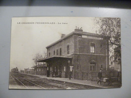 A496 . CPA. 42. LE CHAMBON FEUGEROLLES.. (Loire) .La Gare. Beau Plan Animé  écrite - Le Chambon Feugerolles