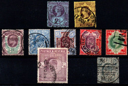 Gran Bretaña Nº 95/6, 108, 110, 115/18, 123. Año 1887/910 - Used Stamps