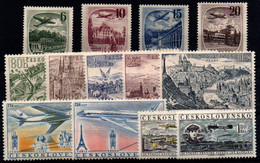 Checoslovaquia (aéreos) Nº 36/48 . Año 1951/59 - Poste Aérienne