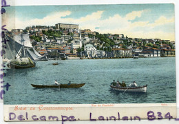 - Salut De Constantinople - Turquie - Vue De Fundukli, épaisse, Barques, Bateau à Voiles, Précurseur, TTBE, Scans. - Turkey