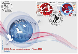 Serbia 2021 XXXII Summer Olympic Games Tokyo 2020 Japan Sports Athletics Swimming, FDC - Eté 2020 : Tokyo