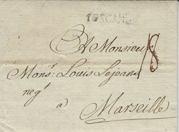 1779- Lettre De Livorno ( Livourne ) Pour Marseille  Taxe 18 D Entrée TOSCANE  27 Mm - Marques D'entrées