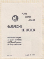 21/94 Buvard Laboratoire SAUBA Gargarisme De Luchon COILIER Table Des 3 - Produits Pharmaceutiques