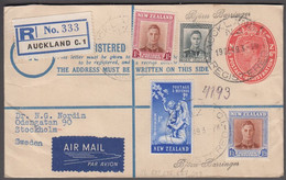 1949. New Zealand. HEALTH 2 D + 1 D + 3 Ex Georg VI On 6 D Georg VI REGISTERED Envelo... (MICHEL 308+) - JF421844 - Briefe U. Dokumente