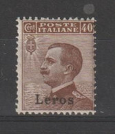 EGEO - LERO:  1912  SOPRASTAMPATO  -  40 C. BRUNO  N. -  SASS. 6 - Aegean (Lero)