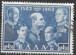 GREECE 1963 Centenary Of Greek Royal Dynasty - 4d50 - Kings Of The Greek Dynasty FU - Usati