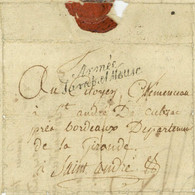 Armee Samb. Et Meuse 1796 Cologne Köln Pour Saint-Andre-de-Cubzac Clemenceau 30e Demi-brigade - Army Postmarks (before 1900)