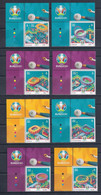 Isle Of Man (2021) Calcio/football: EURO 2020 - Set Of 8 Stamps With Labels (MNH) - As Scan - Europei Di Calcio (UEFA)