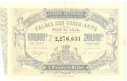 PALAIS DES BEAUX ARTS DE LA VILLE DE LILLE - Billets De Loterie
