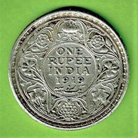 INDES ANGLAISES / GEORGE V / KING & EMPEROR / ONE RUPEE INDIA / 1919 / ARGENT - Colonies