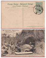 Belgisch Congo Belge Postwaardestuk Entier Postal EP 1922 BASOKO Natives Ethnique Wahutu 15 Ct Centimes CPA AK Afrique - Entiers Postaux