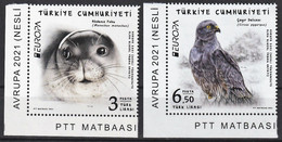 2021 Turkey Europa, National Wildlife: Mediterranean Monk Seal, Montagu's Harrier Set (** / MNH / UMM) - 2021